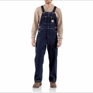 Carhartt Denim Unlined Bib Overalls 38 x 30